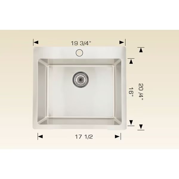 Kitchen Sink, 1 Hole Mount, Stainless Steel Finish, American Imaginations, Mfr#: AI-27693